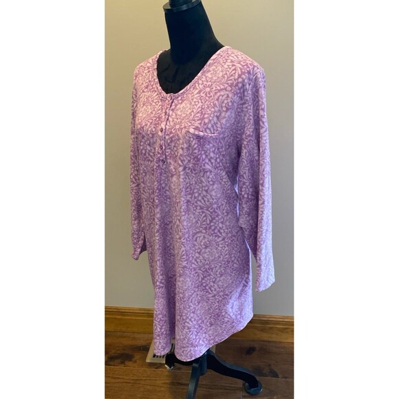 Women’s Pajama Gown Fleece Purple Size ? XL Oversized Relaxed Fit Comfortable - Picture 4 of 10